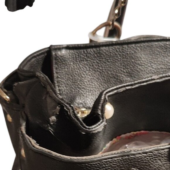 Betsey Johnson Black and White Chevron Tote Bag| used see photos - Picture 6 of 8